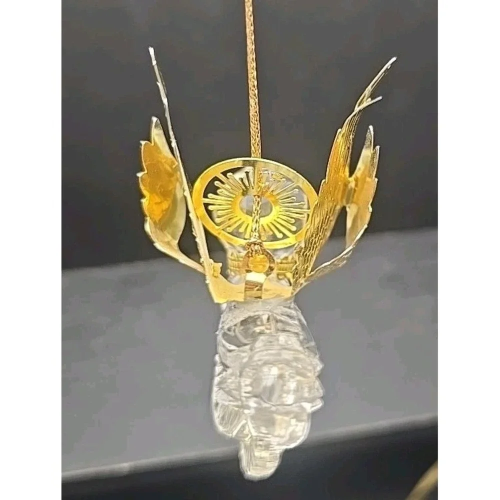 Vintage 1994 Roman inc Angel Holding Bell With Gold Wings 4